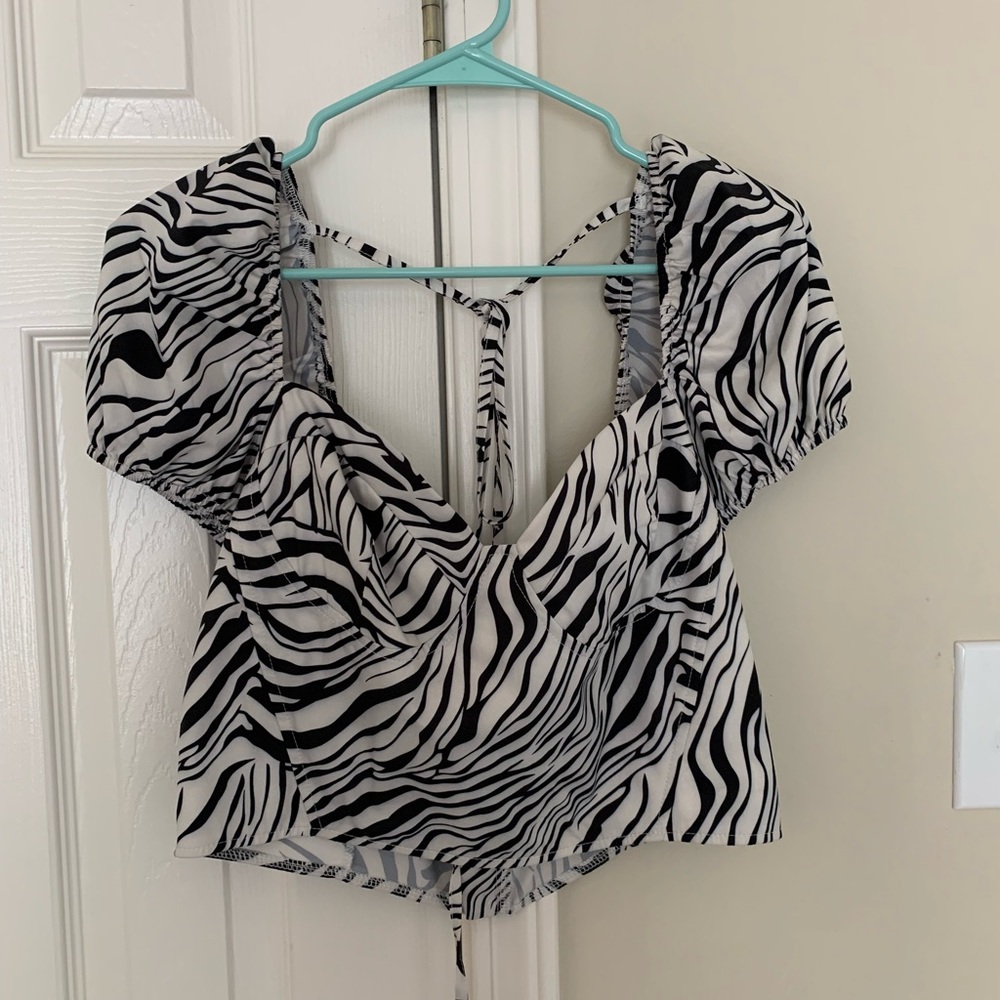 In The Style Zebra Print Corset Style Top